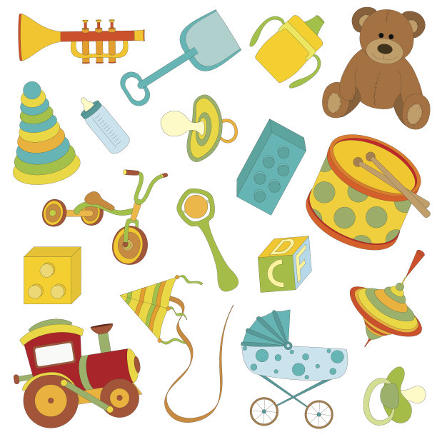 一套图标的玩具为儿童和婴儿图片下载