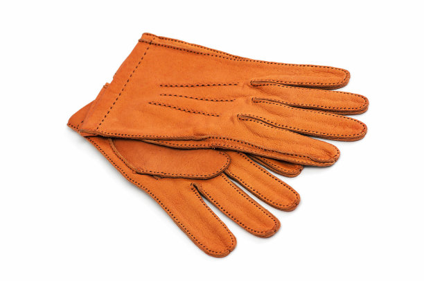 棕色皮手套孤立在白色上图片下载