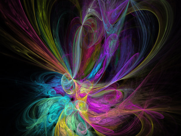 黑色上的数字分形图片下载