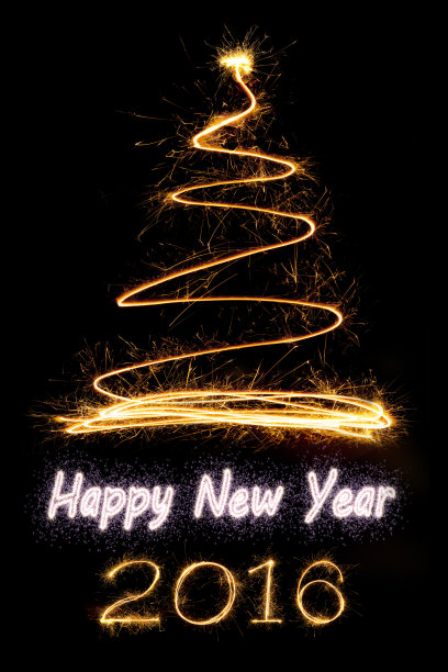 闪亮的烟花圣诞树和文字图片下载