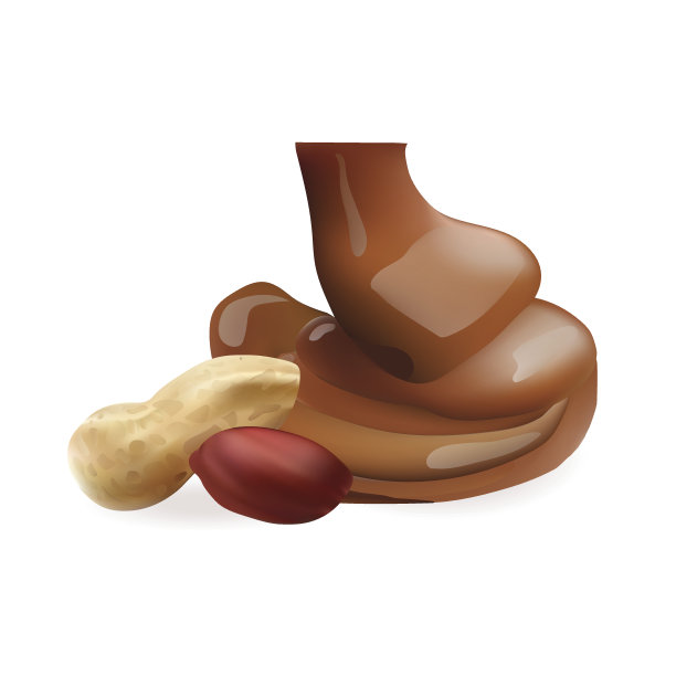 向量现实收集液体融化浇巧克力和花生。图片下载