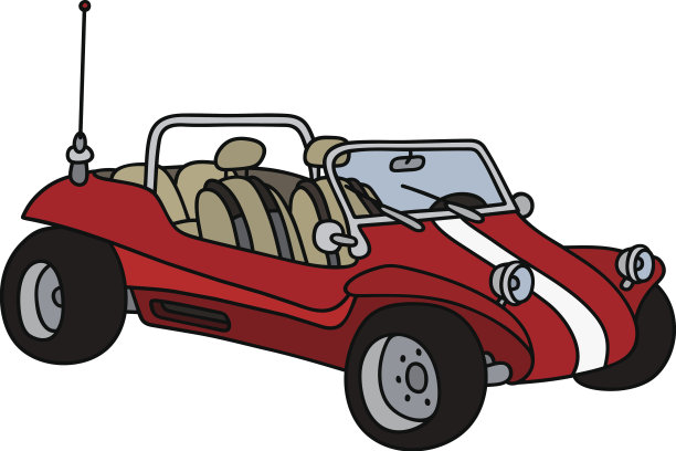 红沙滩车素材图片