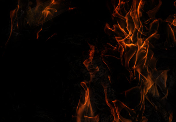 火焰纹理与烧焦的黑色背景图片下载