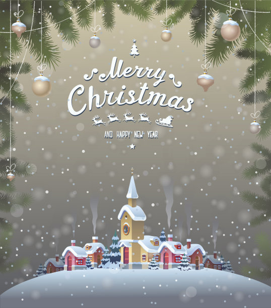 复古圣诞贺卡图片下载