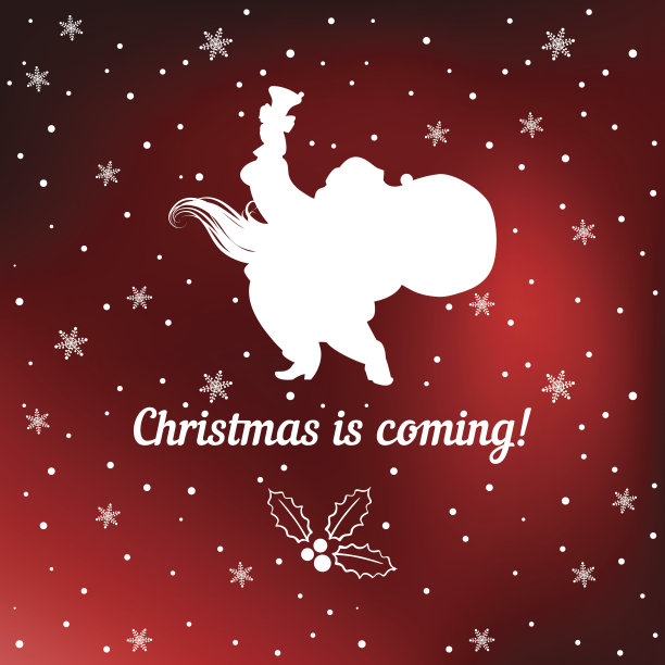 圣诞矢量背景与圣诞老人的剪影图片下载