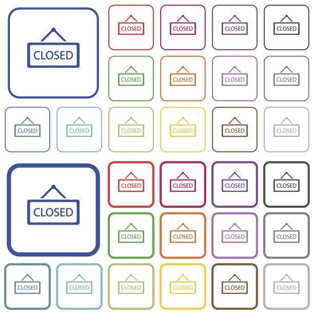 关闭标志用平面颜色标出图标图片下载