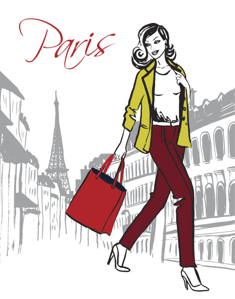 拿着购物袋的女人图片下载