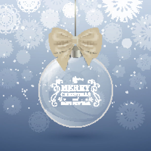 矢量圣诞装饰品与雪花图片下载