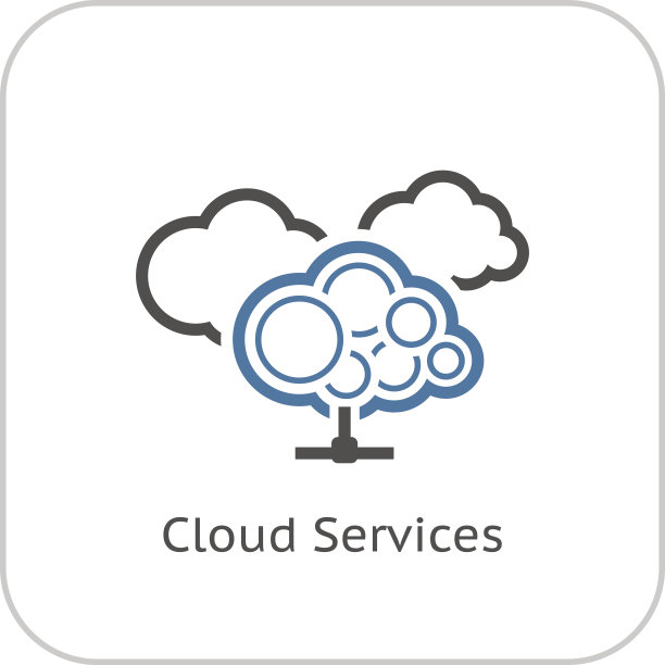 云服务图标。平面设计。图片下载