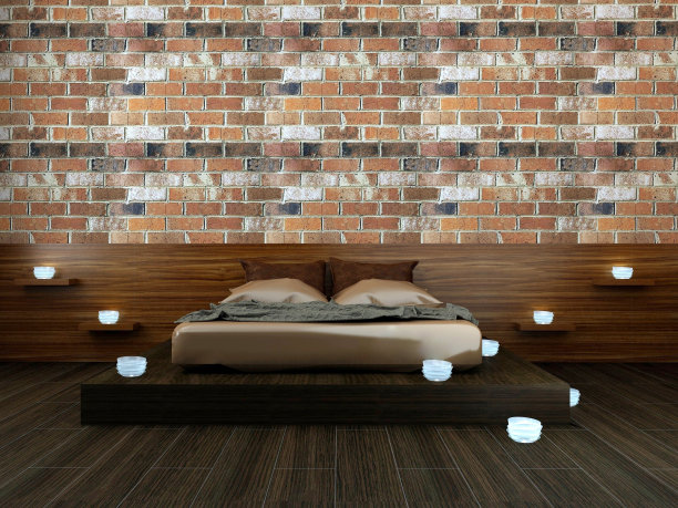 带有蜡烛的阁楼的现代卧室图片下载