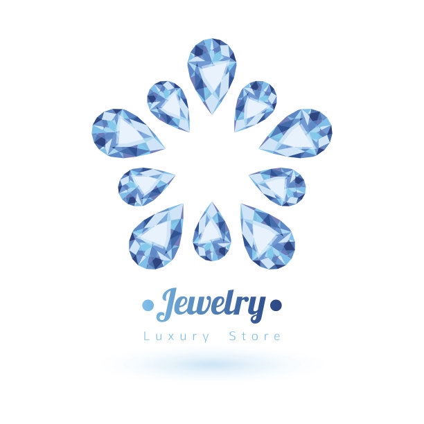 蓝色宝石是珠宝的象征。星星的形状图片下载