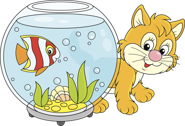 小猫和鱼图片下载