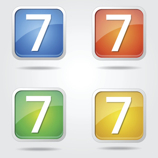 7数字矢量彩色Web图标图片下载