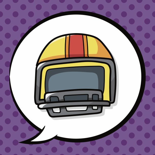 橄榄球头盔涂鸦，演讲泡泡图片下载