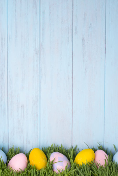 装饰复活节彩蛋在草地上图片下载