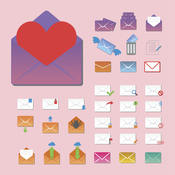 电子邮件信封封面图标通信和办公室通信空白封面地址设计纸空卡业务写作信息矢量插图图片下载