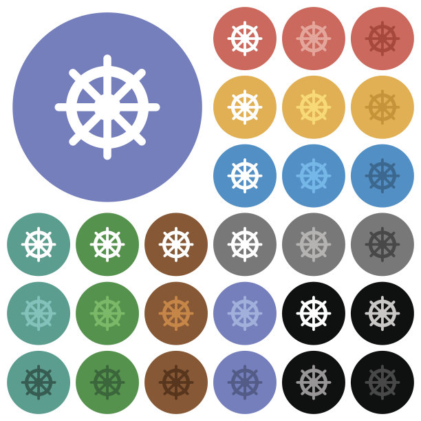 方向盘轮平多色图标图片下载