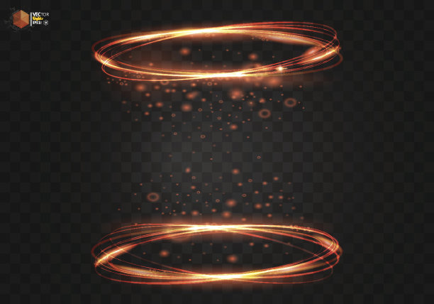圆形光效应矢量火环。图片下载
