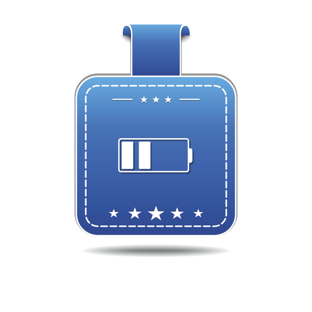 电池蓝色矢量图标设计图片下载
