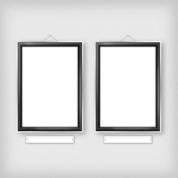 墙上的两个空框架图片下载