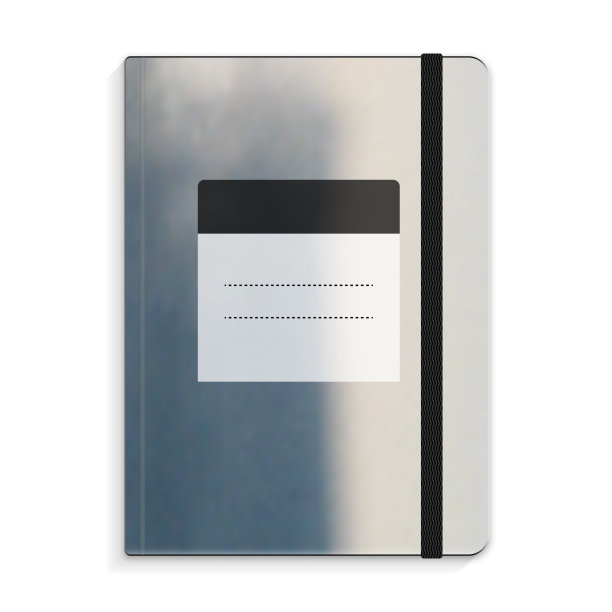 黑色copybook与弹性带书签插图。图片下载