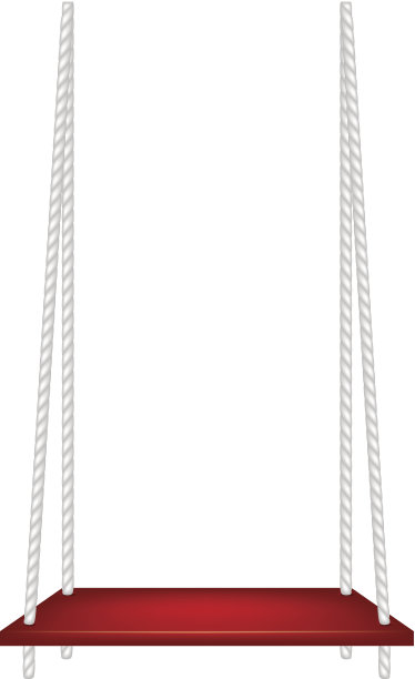 红色的秋千挂在白色的绳子上图片下载