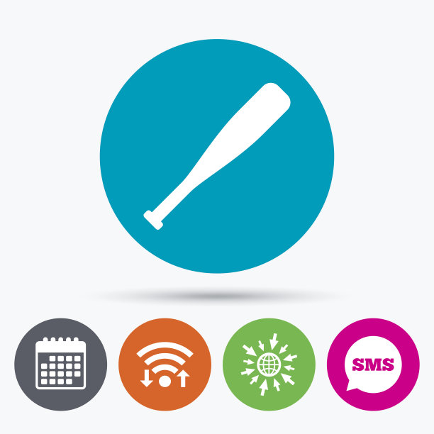 棒球棒标志图标。运动的象征。图片下载