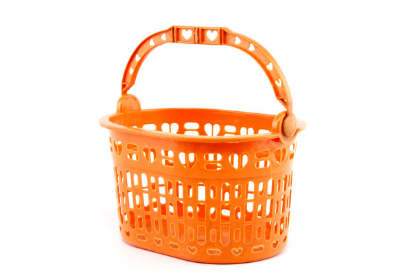 白色背景的塑料篮子图片下载