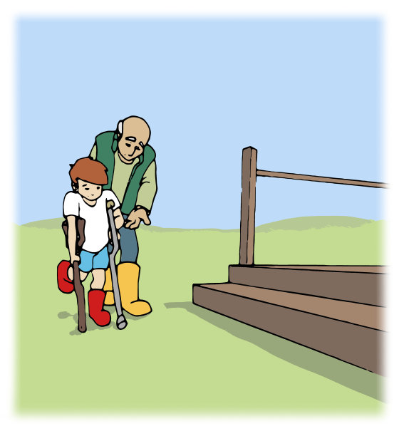 男人帮助受伤男孩的切片生活图片下载