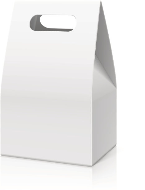 白色空白手蛋糕，面包包装纸袋图片下载