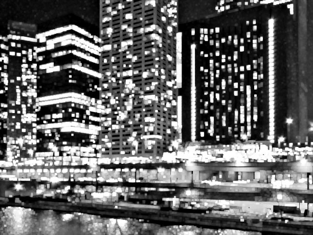 抽象的城市灯光在黑色和白色图片下载