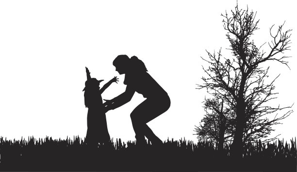 矢量剪影的家庭。图片下载