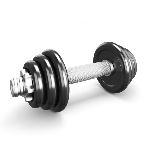 白色背景上的黑色哑铃图片下载