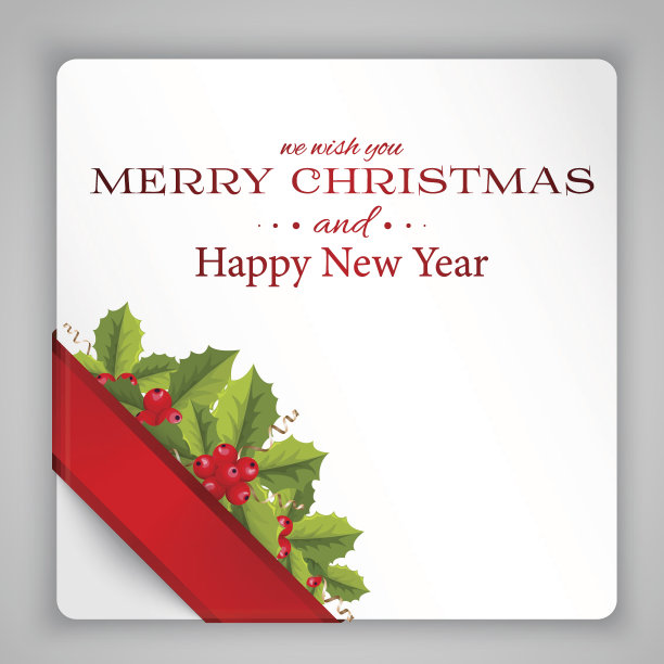 圣诞贺卡和冬青图片下载