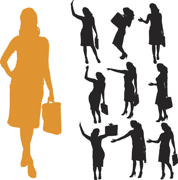 矢量剪影的女商人。图片下载