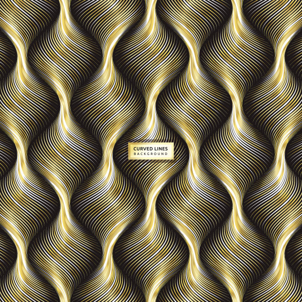金色的曲线。向量的背景素材图片