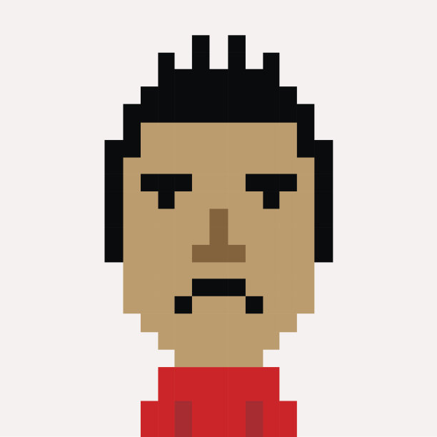 红衫人无聊表情像素艺术字符图片下载