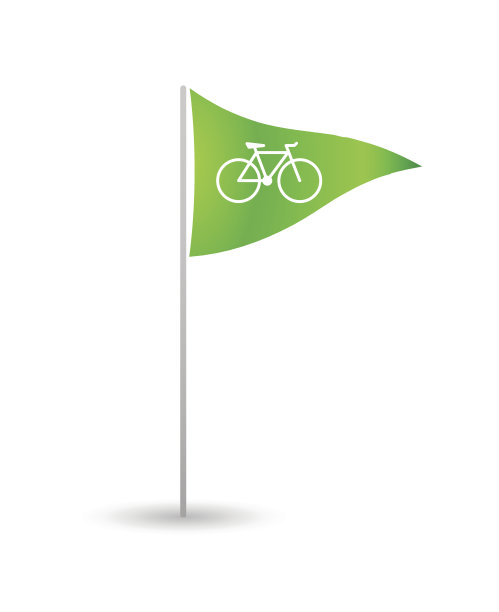 旗子配自行车图片下载