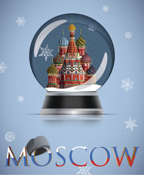 莫斯科的雪花玻璃球图片下载