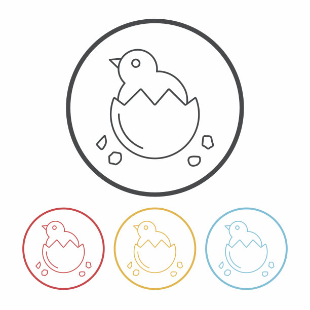 小鸡线条图标图片下载