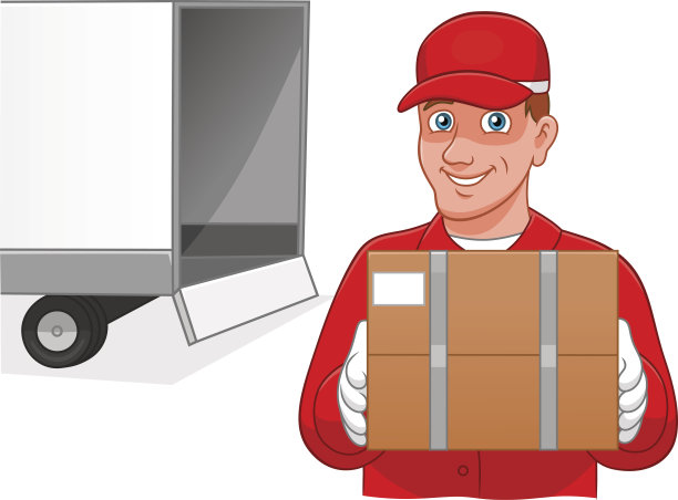 卡通快递和卡车图片下载