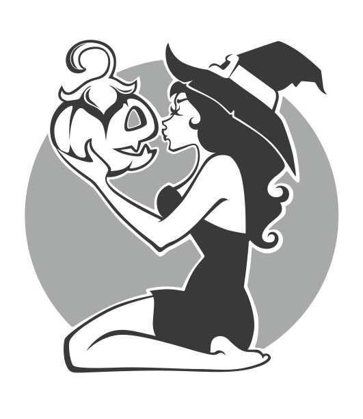 年轻快乐迷人的女巫图片下载