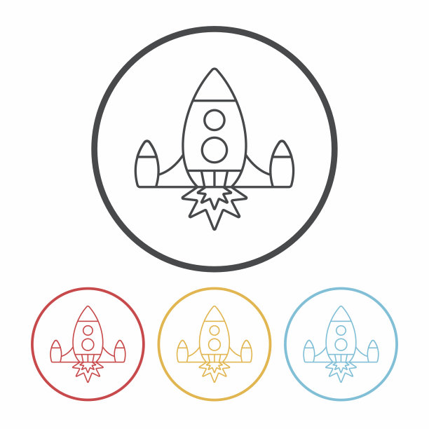 宇宙飞船线性图标图片下载