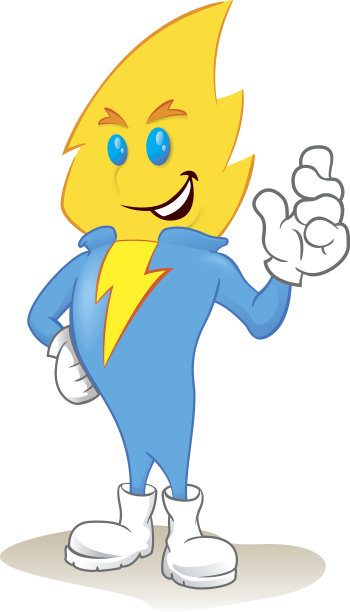 电力吉祥物的插图图片下载