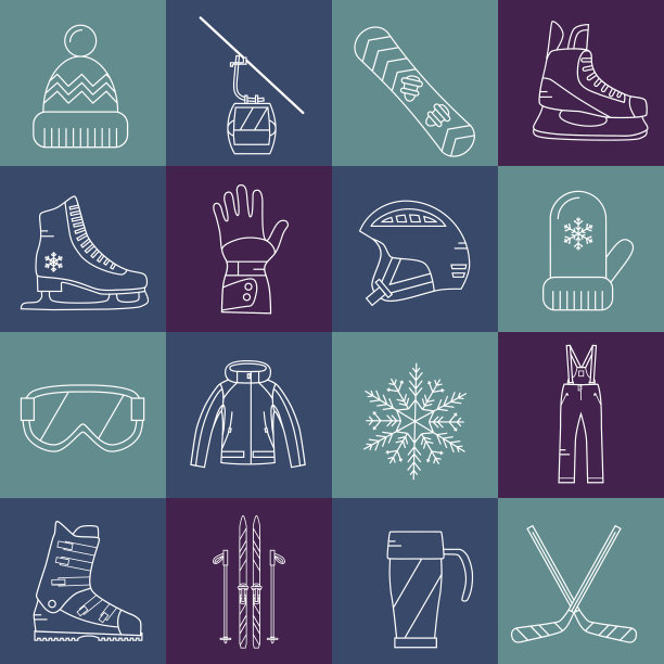 冬季运动图标套装图片下载