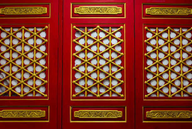 传统的中国和日本门窗图案素材图片