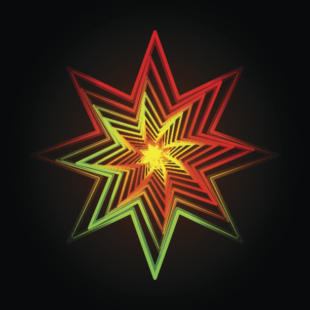 矢量插图的抽象三角形霓虹星背景图片下载