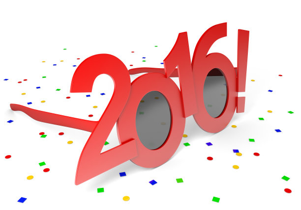 2016年红色眼镜，庆祝新年图片下载