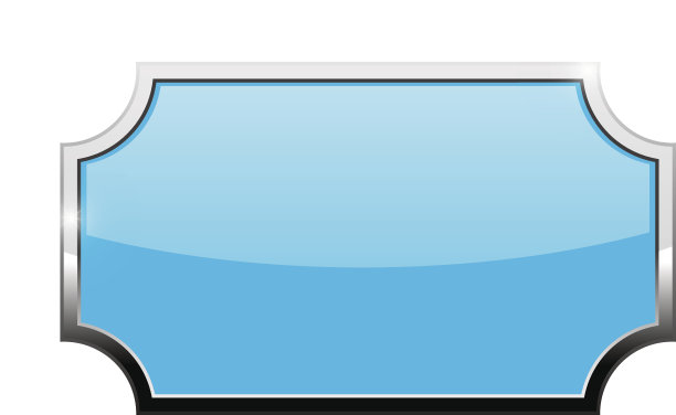 装饰蓝色盾牌与铬框图片下载