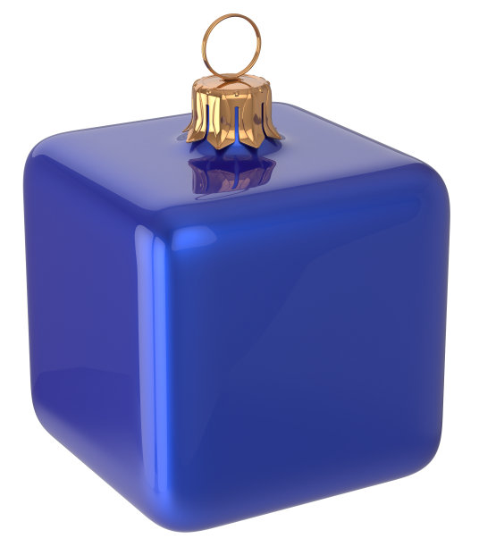 圣诞球立方体几何除夕小蓝图片下载